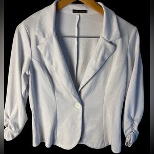 Auline Collection Women White Blazer Large Beautiful Soft Jacket Excellent!
